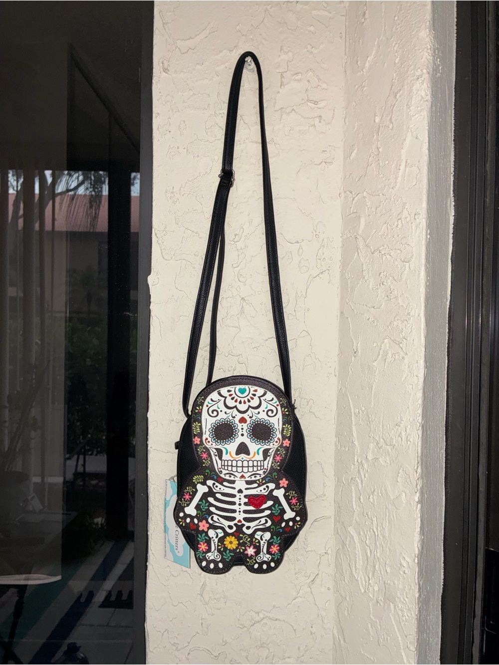 Sleepyville Critters NWT Sugar Skull Skeleton Crossbody Bag Day of the Dead - Picture 7 of 13